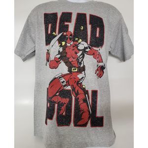 Marvel Deadpool Graphic Short Sleeve T-shirt Adult Size Medium Grey